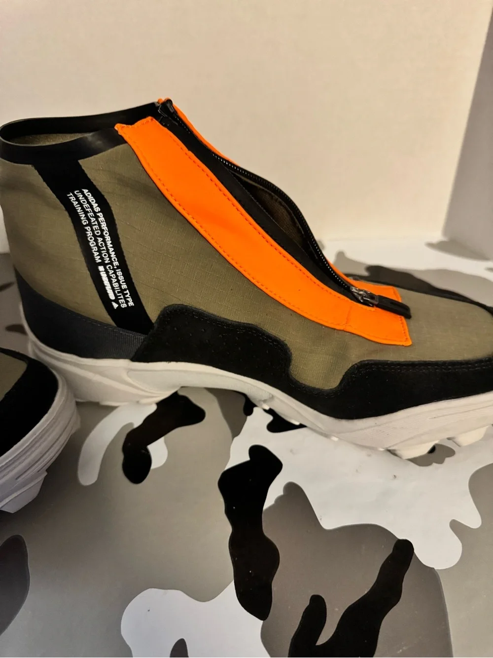 adidas Men's Trail Shoes in Olive Green with Orange Accents legit